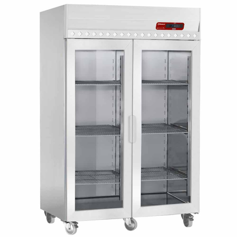 Armoire de congélation ventilée 1400 Lit. 2 portes vitrées GN 2/1, sur roues Armoire de congélation ventilée 1400 Lit. 2 portes vitrées GN 2/1, sur roues