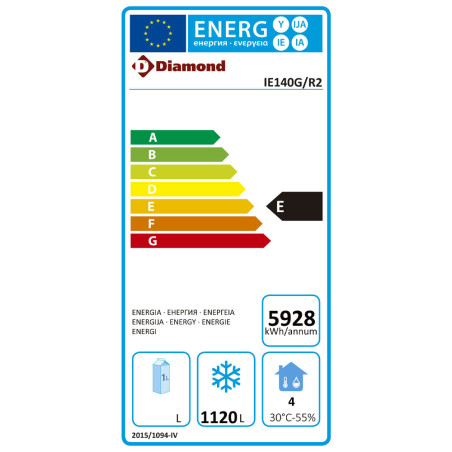 Armoire de congélation ventilée 1400 Lit. 2 portes vitrées GN 2/1,  sur roues