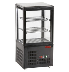 Vitrine de table ventilée, 4 faces vitrées, 3 niveaux "Black"