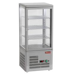 Vitrine de table ventilée, 4 faces vitrées, 4 niveaux "Grey"