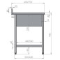 PLONGE 2 CUVES + ÉGOUTTOIR A GAUCHE- 1800x700x900MM + tablette et dosseret PLONGE 2 CUVES + ÉGOUTTOIR A GAUCHE- 1800x700x900MM + tablette et dosseret