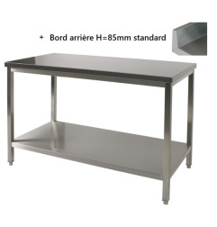 Table de travail avec dosseret et tablette inférieure (1200X700H900mm)