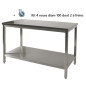 Table de travail avec roulettes et tablette inférieure (1500X700H900mm) Table de travail avec roulettes et tablette inférieure (1500X700H900mm)