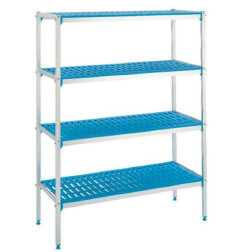 RAYONNAGE LINEAIRE EN ALUMINIUM 4 NIVEAUX 1290x500H1750MM