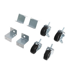 Roues pivotantes standard & freinées Polar avec supports (paquet de 4)
