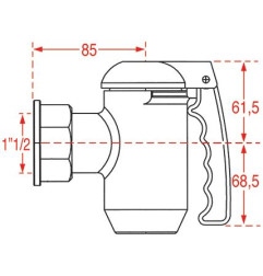 ROBINET DE VIDANGE ø 1"1/2F TECNO