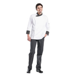 Pantalon de cuisine mixte Chaud Devant Ligne Noir rayé noir et blanc 40