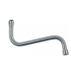 Sortie en S tube ø 18mm INOX avec écrou-raccord 3/4" série INOX surplomb 250mm