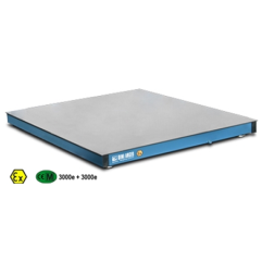 PLATEFORME AU SOL 1250x1250xH90 mm en acier peint 600kg/20g (avec rampe)
