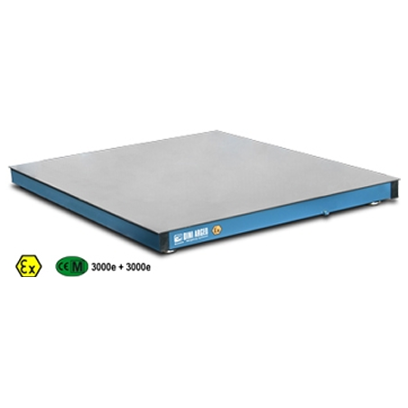 PLATEFORME AU SOL 1250x1250xH90 mm en acier peint 600kg/20g (avec rampe)