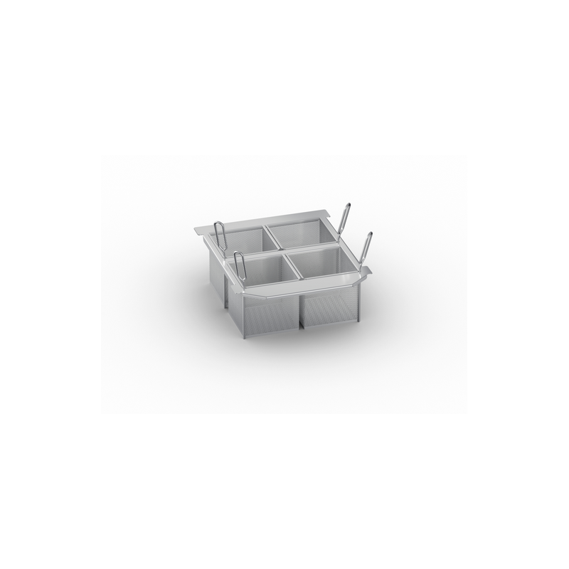 Kit de 4 paniers "portion" 1/6 GN perforés + supports pour paniers "portion"