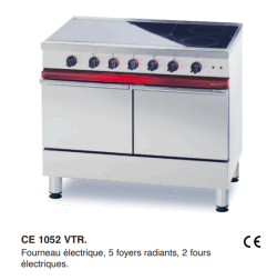 Fourneau électrique, 5 foyers radiants, 2 fours électriques CE1052VTR