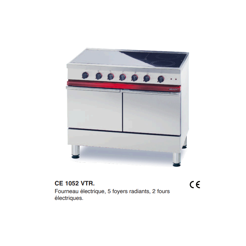 Fourneau électrique, 5 foyers radiants, 2 fours électriques CE1052VTR