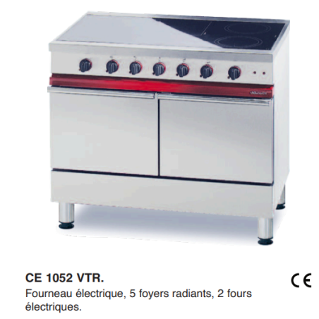 Fourneau électrique, 5 foyers radiants, 2 fours électriques CE1052VTR