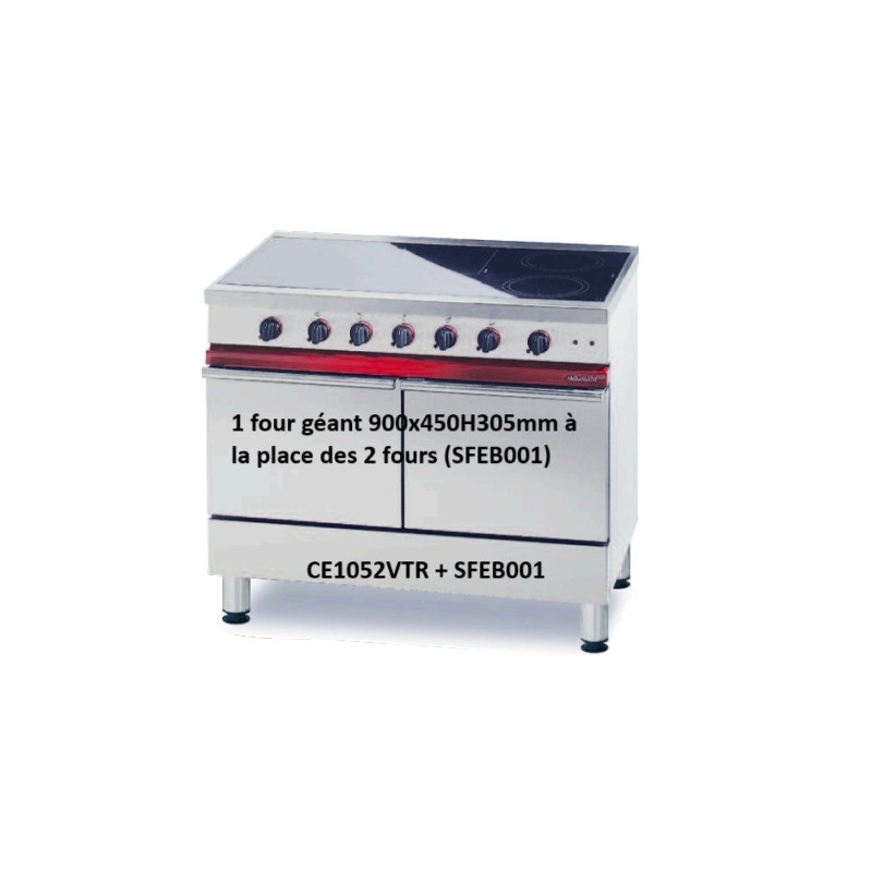 Fourneau électrique, 5 foyers radiants, 1 fours électriques Géant CE1052VTR-SFEB001