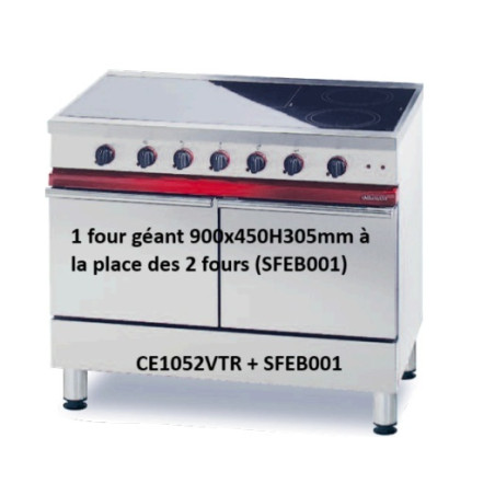 Fourneau électrique, 5 foyers radiants, 1 fours électriques Géant CE1052VTR-SFEB001