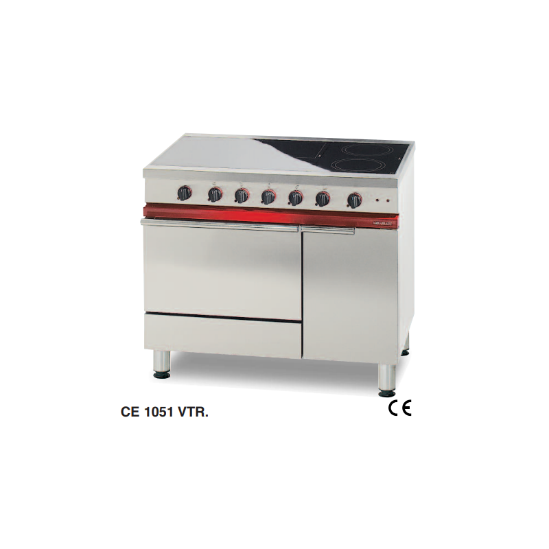 Fourneau électrique, 5 foyers radiants, 1 fours électriques Gastro 1/1 CE1051VTR