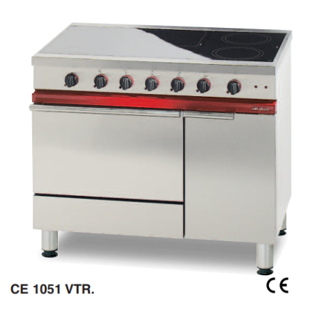 Fourneau électrique, 5 foyers radiants, 1 fours électriques Gastro 1/1 CE1051VTR