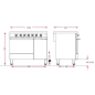 Fourneau électrique, 5 foyers radiants, 1 fours électriques Gastro 1/1 CE1051VTR