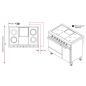 Fourneau électrique, 5 foyers radiants, 1 fours électriques Gastro 1/1 CE1051VTR