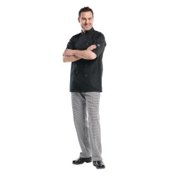 Veste de cuisine mixte Chaud Devant Hilton Poco manches courtes noire XL