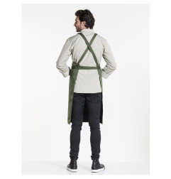 Tablier bavette croisé mixte Chaud Devant Nordic vert 75x100 cm 
