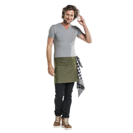 Tablier mixte Chaud Devant Base Denim vert 80x40 cm 