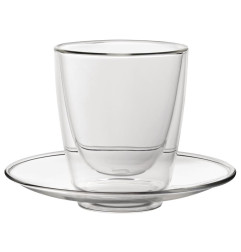 Verres à cappuccino double paroi et soucoupes Utopia 220 ml (lot de 6)