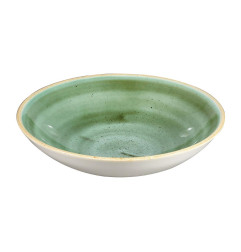 Assiettes coupes rondes Churchill Stonecast Samphire Green 182mm (Lot de 12)