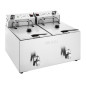 Friteuse électrique double avec minuterie Buffalo 2x8L