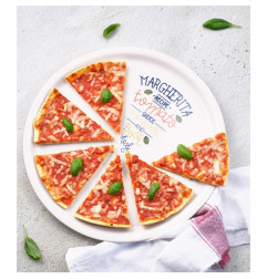 Assiette à pizza décorée 30 cm recette Margarita