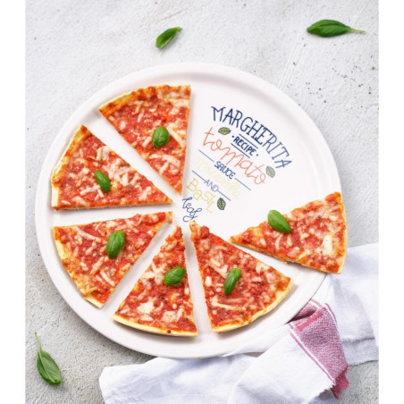 Assiette à pizza décorée 30 cm recette Margarita