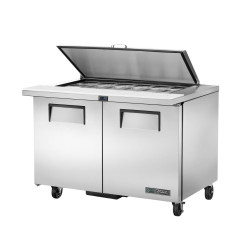 Comptoir de préparation 2 portes True 18 bacs GN 1/6 TSSU-48-18M-B-HC FLID