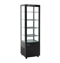 Vitrine réfrigérée porte incurvée économe en énergie Polar série C noire 235L