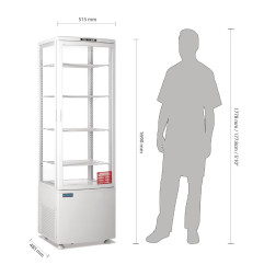 Vitrine réfrigérée porte incurvée économe en énergie Polar série C blanche 235L