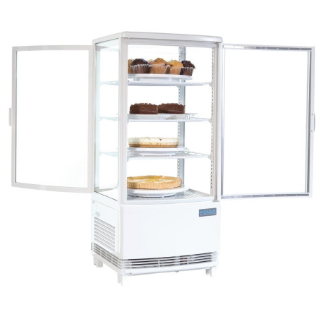 Vitrine réfrigérée porte incurvée économe en énergie Polar série C blanche 86L