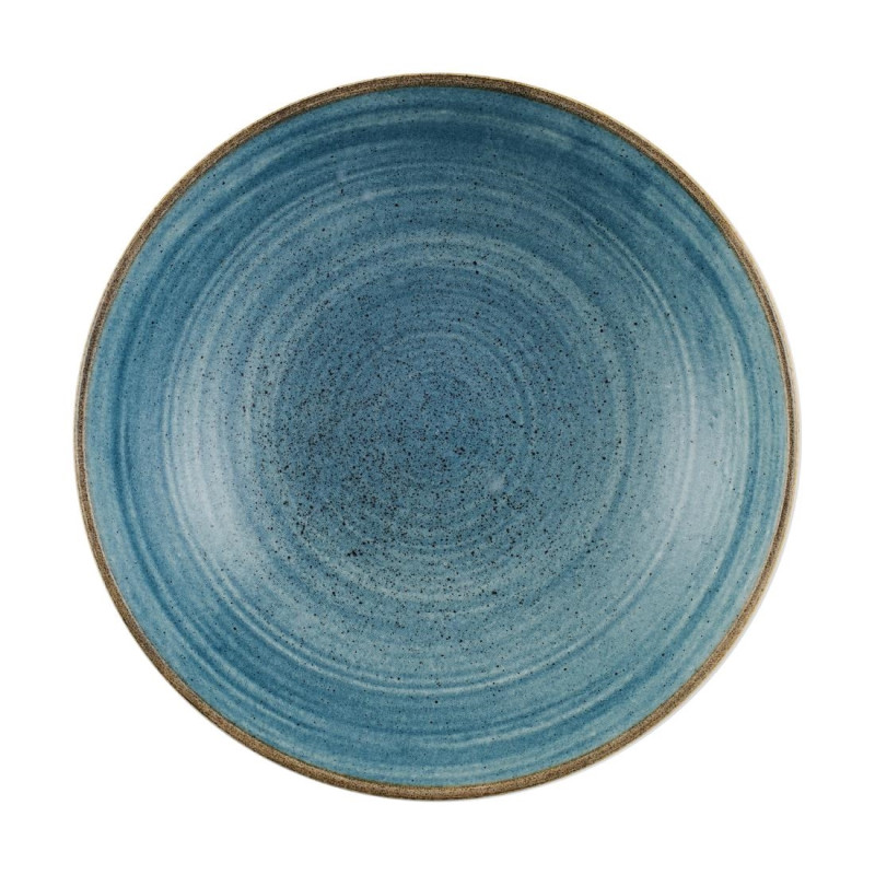 Assiettes coupes rondes Churchill Stonecast Raw Teal 182mm (Lot de 12)