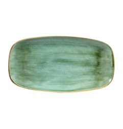 Assiettes oblongues Churchill Stonecast Samphire Green 189 x 355mm (Lot de 6)