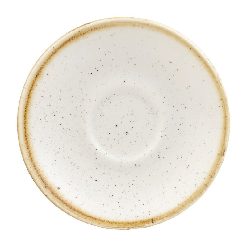 Soucoupes pour tasses à espresso Churchill  Stonecast Barley White 118mm (Lot de 12)