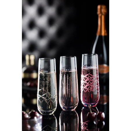 Verres à champagne Utopia Raffles Diamond 300 ml (lot de 6)