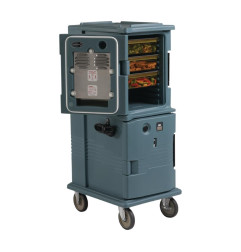 Chariot électrique chauffant 8 GN Cambro 114L bleu ardoise