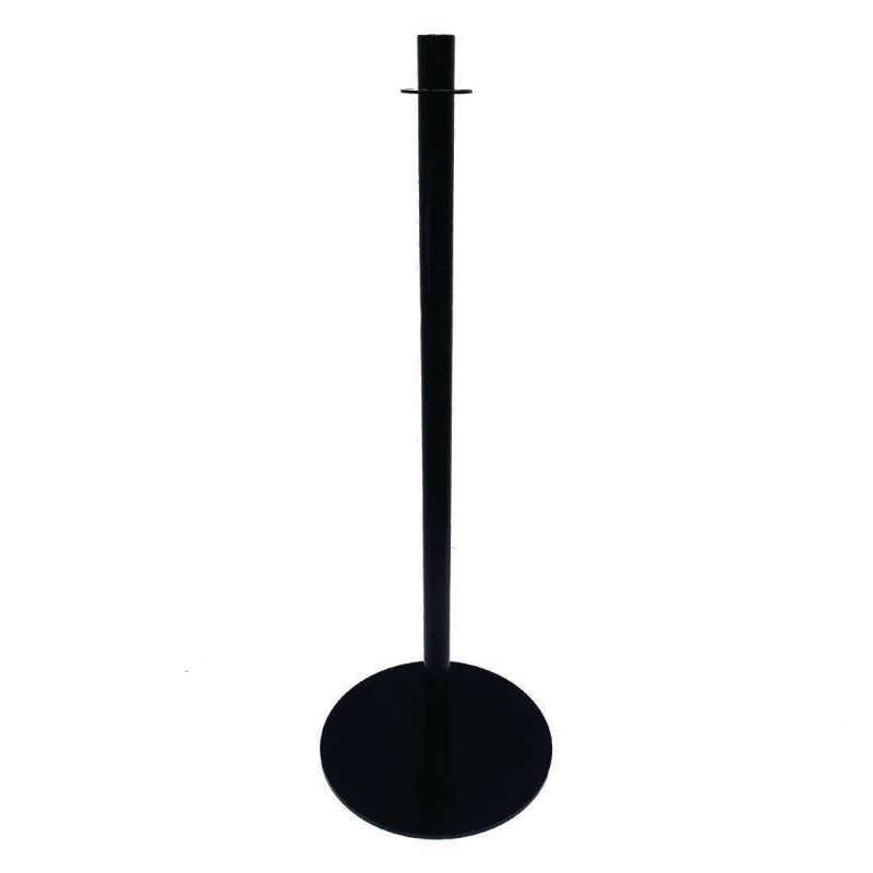 Poteau d'accueil noir tête plate Bolero