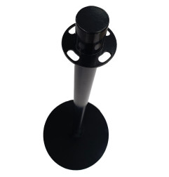 Poteau d'accueil noir tête plate Bolero