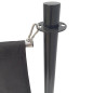 Poteau d'accueil noir tête plate Bolero