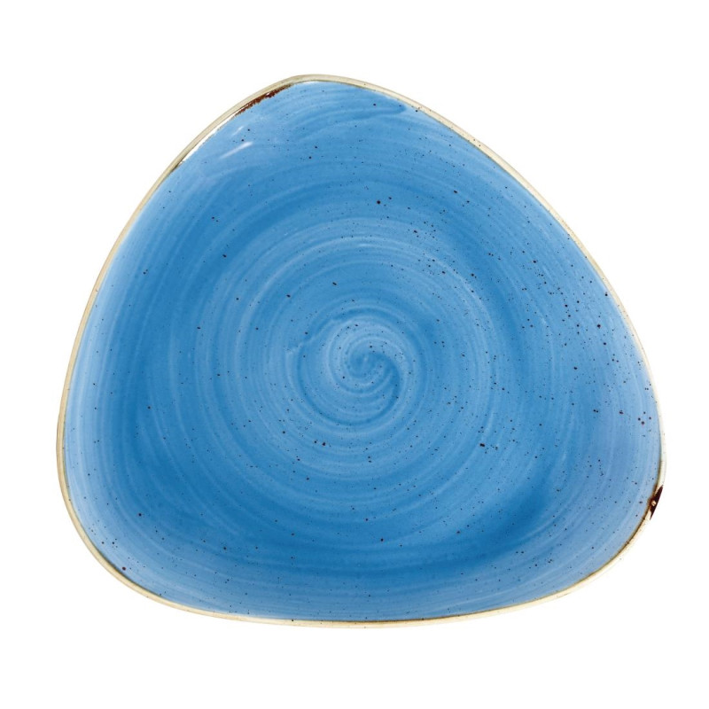Assiettes triangulaires Churchill Stonecast Cornflower Blue 311mm (Lot de 6)
