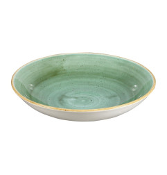 Assiettes coupes rondes Churchill Stonecast Samphire Green 248mm (Lot de 12)