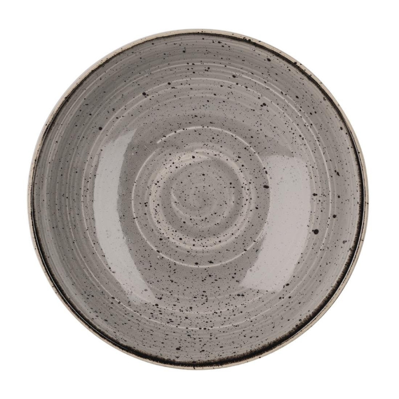 Assiettes coupes rondes Churchill Stonecast Peppercorn Grey 184mm (Lot de 12)