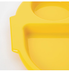 Petits plateaux repas à compartiments en polypropylène Olympia Kristallon jaunes 321mm (Box 10)