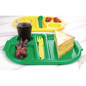 Petits plateaux repas à compartiments en polypropylène Olympia Kristallon verts 321mm (Box 10)
