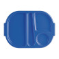 Petits plateaux repas à compartiments en polypropylène Olympia Kristallon bleus 321mm (Box 10)